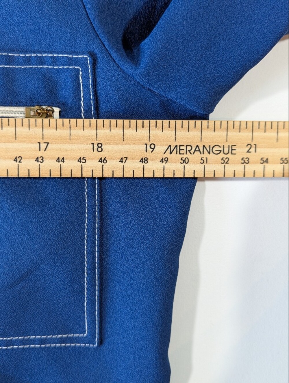 Vintage King James Utility Pocket Shirt Button Up Blue with Contrast Zip Accents - Picture 10 of 14